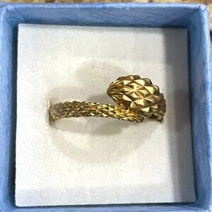 14K Snake Ring Men’s Textured Band geometric shapes for body